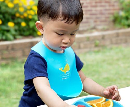 2-Pack Waterproof Silicone Baby Bib Lightweight Comfortable Easy-Wipe Clean - Image 4