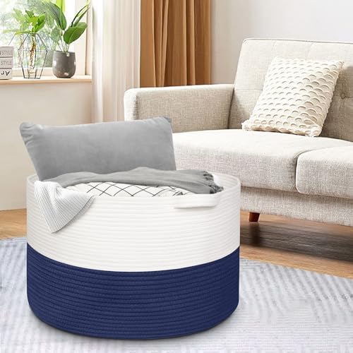 MEGASKET 115L Super Large Blanket Basket, Cotton Rope Woven Bin - Image 4