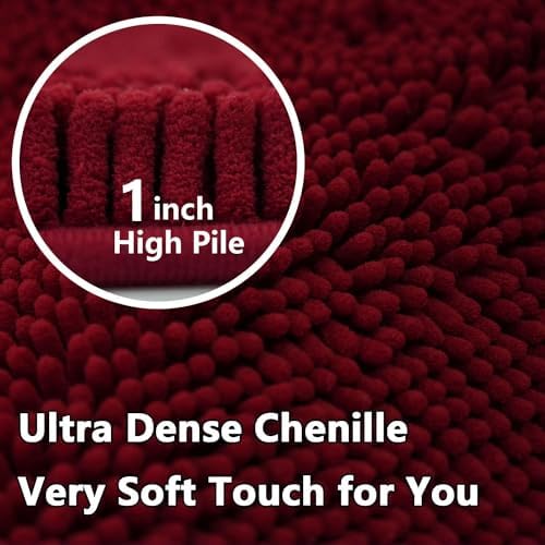 BOANKODU Bathroom Rugs 59x24, Extra Soft Absorbent Chenille Bath Rugs, PVC - Image 4