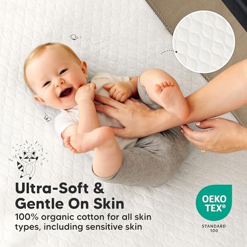2pk Waterproof Mini Crib Mattress Protector Fitted 38x26 - Image 5