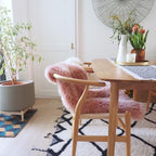 Genuine Real NZ Sheepskin Area Rug Fluffy Lambskin Living Room Pink 2x3.2ft - Image 4