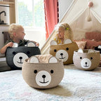 CherryNow Large Baby Basket for Gifts Empty, Cute Bear Design, Light Brown - Image 6