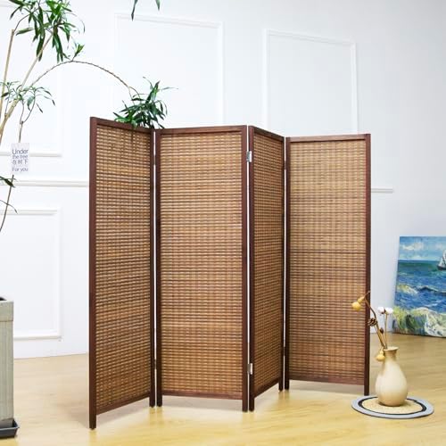 Furnnylane 4 Panel Short Room Divider Screen, Small Bamboo Panel Divider - Image 4