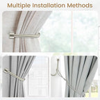 HIKMLK Minimalist Curtain Holdbacks 2pcs, 100% Cast Iron Solid Heavy Duty Metal - Image 4