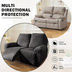 vctops 6 Pieces Geometric Jacquard Plush Recliner Loveseat Slipcovers Soft - Image 5