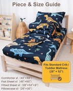 TinyPalsa 4-Piece Toddler Bedding Set, Toddler Bed Comforter Set - Image 3