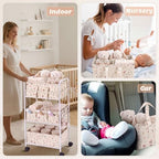 Yookeer 2in1 Baby Diaper Caddy Organizer Cart 3 Tier Large Capacity Metal - Image 4