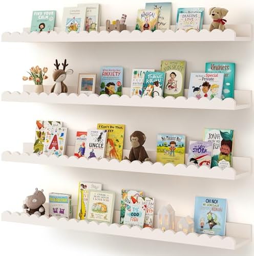 Shario Nursery Book Shelves, Scalloped Shelves, Wall Book Shelves by Welcome
