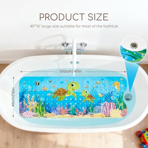 Baby Bath Mat for Tub, Non Slip Kids Bath Shower Mat - Image 2