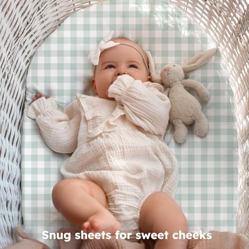 Baby Bassinet Sheets Boy, 3 Pack Fitted Bassinet Mattress Sheets, Compatible - Image 3