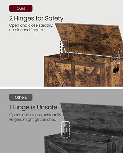 VASAGLE Storage Chest with 2 Safety Hinges, 15.7 x 31.5 x 18.1 Inche - Image 6