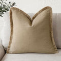 Foindtower Decorative Linen Fringe Throw Pillow Covers Boho Farmhouse Cushion by Foindtower