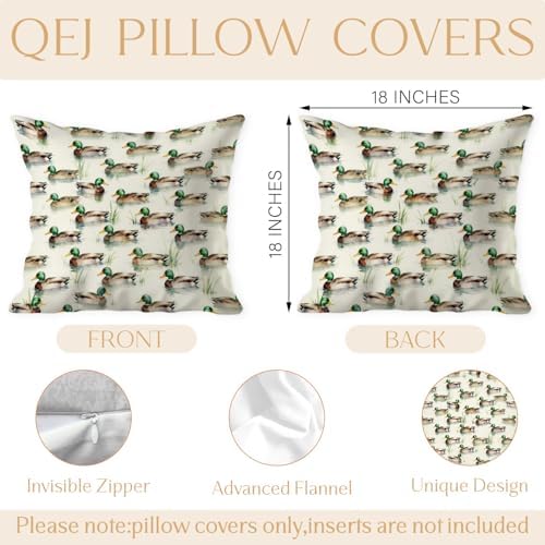 Mallard Duck Pillow Cover 18x18 Double-Sided, Mallard Duck Decor, Rustic - Image 7