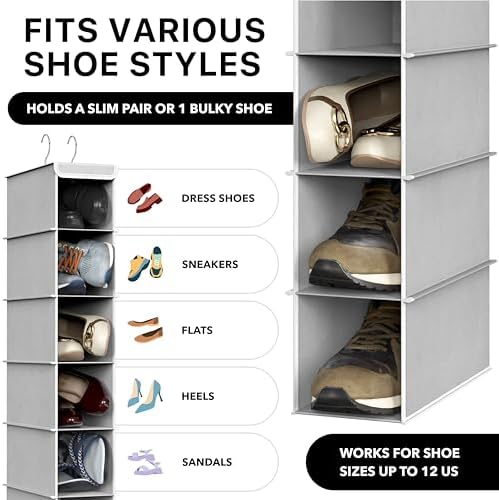 Simple Houseware 2 Pack 10 Shelves Hanging Shoe Organizer - Image 3
