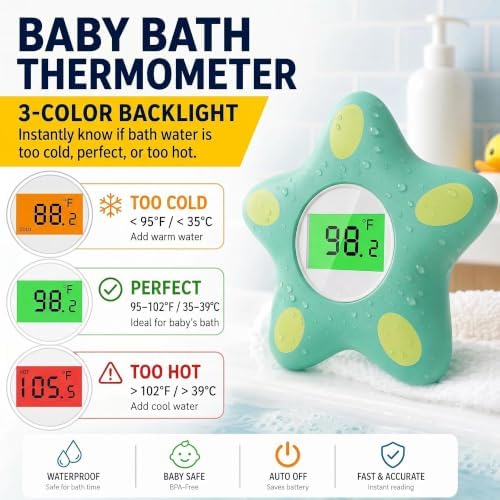 Baby Bath Thermometer for Infant & Toddler, Floating Digital Water Thermometer - Image 2