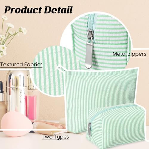 Huhumy 2 Pcs Makeup Bag Set for Women, Thin Stripe - Image 4