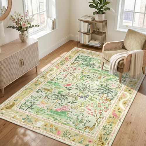 4x6 Whimsical Safari Nursery Area Rug Washable Non Slip Small Living Room Rugs - Image 3