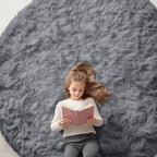 OLANLY Grey Round Rugs for Bedroom by OLANLY
