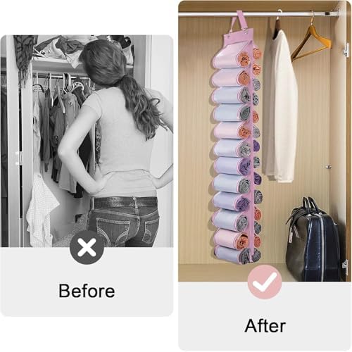 DHSFKBE Legging Organizer Storage, Shirt Organizer, Foldable Hanging Closet - Image 3