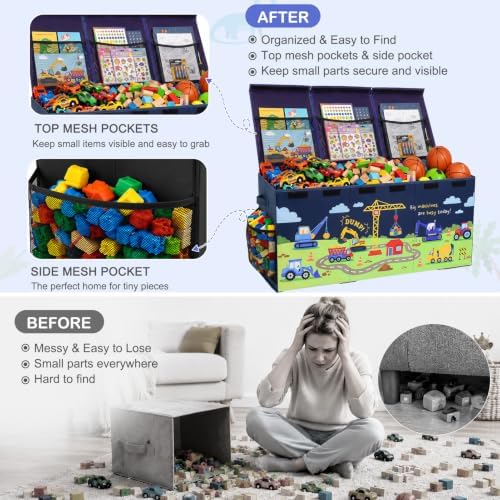 Toy Box with Adjustable Divider Large Toy Chest Storage - Image 3