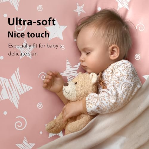 Baby Bedside Bassinet Sheets Fitted, 33”x20” Compatible - Image 2