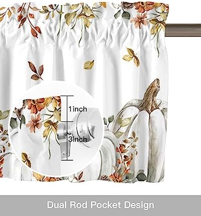 Vandarllin Fall Floral Leaves Kitchen Curtains Valances - Image 6