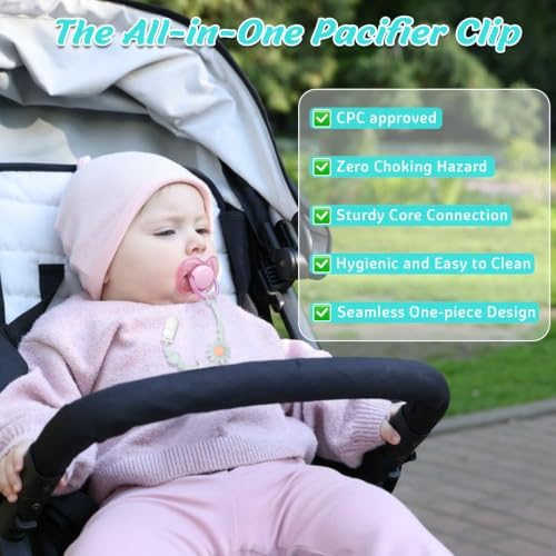 Pacifier Clip, 2 Pack Semi-Transparent Silicone Pacifier Clip - Image 5