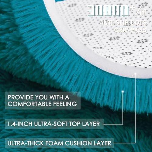 OLANLY Teal Round Rugs for Bedroom - Image 7