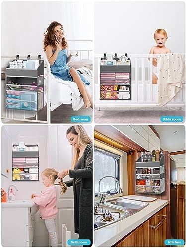 Hanging Diaper Caddy Organizer Crib Organizer–Spacious Baby Girl/Boy Nursery - Image 5