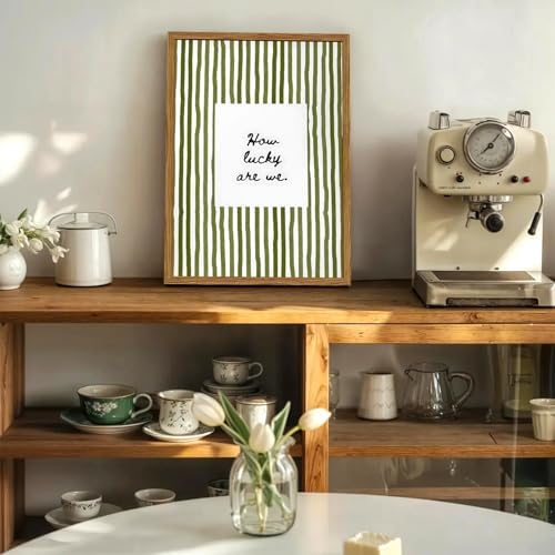Framed How Lucky Are We Wall Art, Trendy Inspirational Quote Paintings Canvas - Image 4