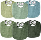 Muslin Baby Bibs for Unisex Boys Girls, Cotton Drool Bibs, Adjustable Newborn by WRRERNSIN