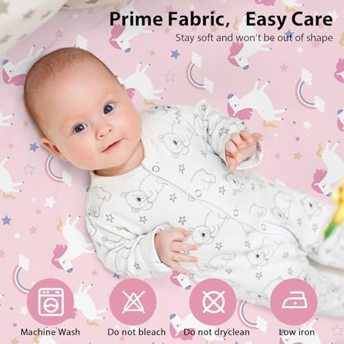 Baby Bedside Bassinet Sheets Fitted Girl, 33”x20” Compatible - Image 7