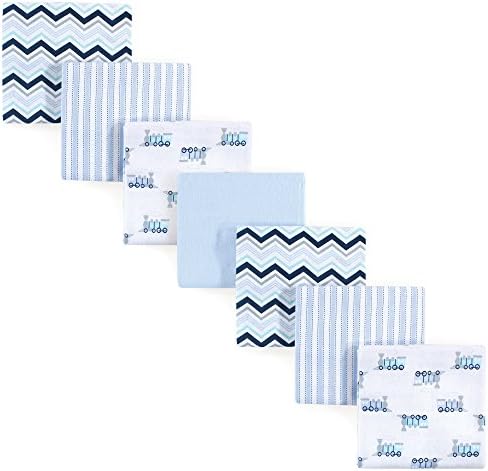 Luvable Friends Unisex Baby Cotton Flannel Receiving Blankets, Train 7-Pack - Image 2
