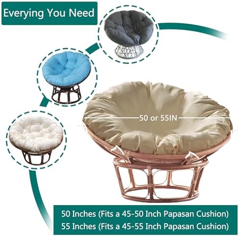 Papasan Cushion Cover Only, 55in Outdoor Indoor Papasan Chair Cushion Cover - Image 2