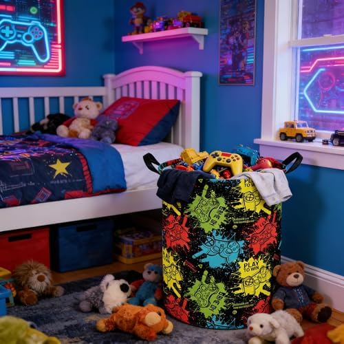 Game hamper, Waterproof foldable Kids laundry basket, Nursery Hamper, Games - Image 3