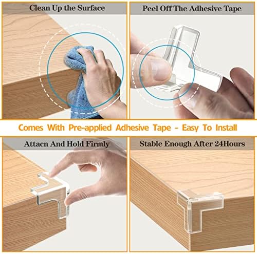 20 Pack Corner Protectors, Baby Safety Corner Bumpers Covers, Furniture & Sharp - Image 7