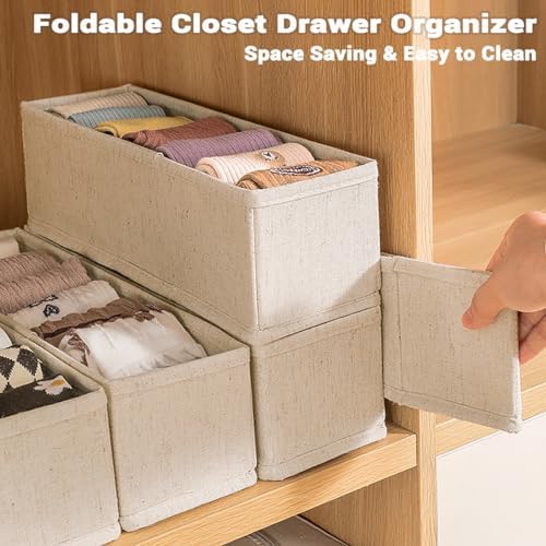 MURRI&MURRDI Mini Foldable Clothes Drawer Organizer 6 Pcs, Fabric Drawer - Image 4