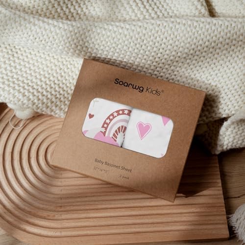 Baby Bassinet Sheets 2 Pack, Fits Rectangle Round Oval Hourglass Mattress - Image 7