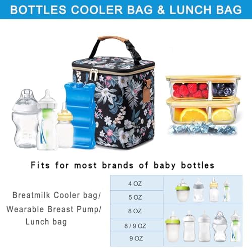 Breastmilk Cooler Bag with Ice Pack Fits 6 Baby Bottles Up to 9 Ounce, Baby - Image 2