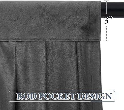 StangH Grey Waterfall Velvet Valances W79 inches, 1 Panel - Image 3
