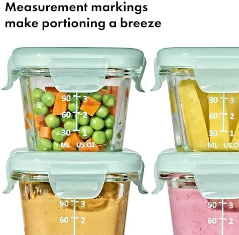 OXO Tot Glass Baby Blocks Food Storage Containers, 4 oz - Image 3