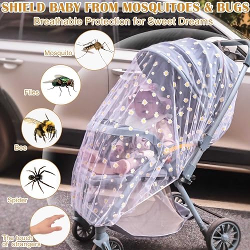 Sysmie 2PCS Baby Stroller Mosquito Net, Durable Mesh Protection - Image 4