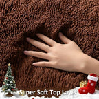 Ophanie Brown Rugs for Living Room Bedroom, 6x9 Fluffy Fuzzy Furry Carpet - Image 2