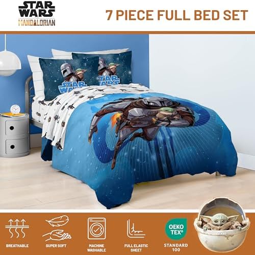 Jay Franco Kids Bed Set, The Mandalorian, 7 Piece Full - Image 4