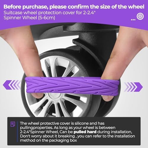 8Pcs Upgrade Luggage Wheel Covers, Travel Accessories - Image 3