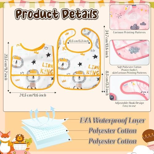 6Pcs Waterproof Toddler Bib Infant Food Bib - Image 2