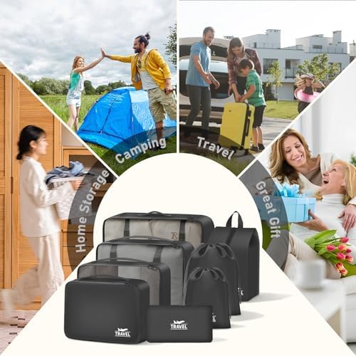 8 Set Packing Cubes for Travel Suitcase Organizer Bags Luggage Packing Cubes - Image 7