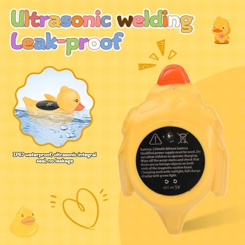 Baby Bath Thermometer Water Temp Safety Essential, Rechargeable Duck Toy - Image 5