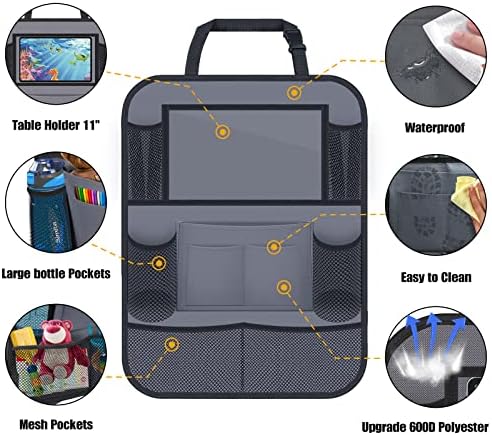 Backseat Car Organizer w/ 10 Storage Pockets 11" Tablet Holder - Image 2