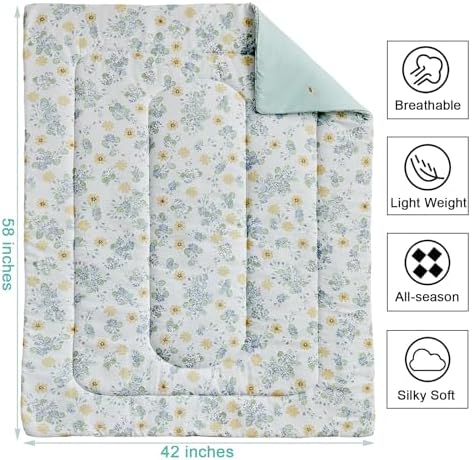 JHXHMX 4 Pieces Toddler Bedding Set, Soft Crib Bed Sheets Set Includes Quilted - Image 2